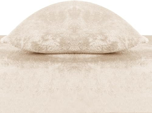 Ramesses Fluffy Teddy Fleece Full Fitted Sheet- 1 Deep Pocket Furry Fleece Fitted Sheet and 2 Piece Ultra Soft Standard Size Pillowcases (Linen, Full)
