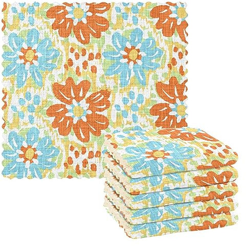 Aquarell-Blumen-6er-Pack schnell trocknende Küchen-Mikrofaser-Handtücher Druck Baumwolle Kochtücher wiederverwendbar für Waschbecken