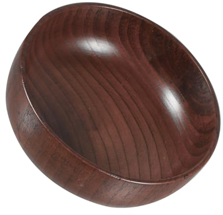 ABOOFAN Bol à Salade en Matériau Naturel avec Couvercle Grand Bol de Service en Bois Bol à Fruits en Bois de Qualité Alimentaire 16 Cm Style Qualité Aa