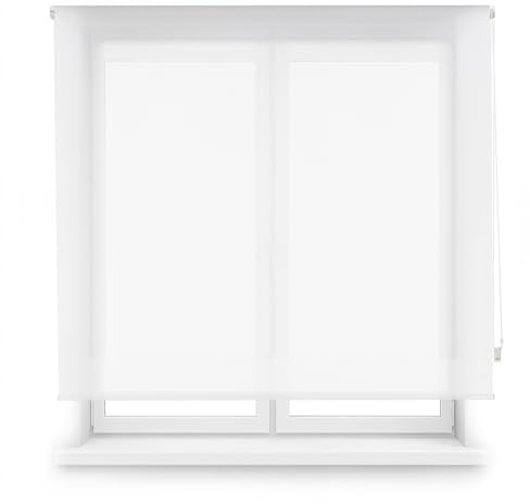 ECOMMERC3 | Premium Screen Roller Blind Size 115 x 240 - Blind with Tube 38 mm Fabric Size 112 x 235 - Easy Installation Blind White