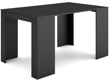 Skraut Home | Extendable Console Table | Folding Dining Table | 140 | For 6 diners | Folding table | Modern Style | Black