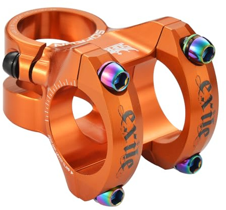SOFRON 31.8 * 28.6mm Bike Stem, Short MTB Stem, Handlebar Riser for Mountain Bike, 40mm Bicycle Stem, Ultralight CNC Aluminum Alloy, Orange