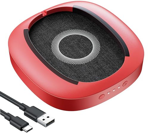 MEKASS Mouse Jiggler Udetectable with Timer, Ultra-Silent Mouse Mover Device to Keep Computer PC Laptop Alive, Automatic Mouse Wiggler Shaker to Keep Mouse Moving Work from Home (Red and Black-Line)