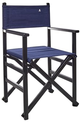 Scalpers Regiesessel, klappbar, Struktur Wenge mit dunkelblauer Leinwand, hergestellt aus hochwertigem Buchenholz, 1 Silla