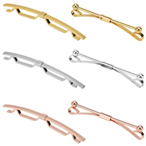 GORGECRAFT 1 Box 6 Farben Krawattenkragennadel Metall Messing Silber Golden Klassische Krawattenklammer Hemdkragenhalter Krawattennadel Reversstab Broschennadeln Set Für Hochzeit Herren Anzug Zubehör