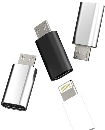 Adaptador Lightning hembra a micro USB macho (paquete de 3) para Apple iPhone, cable de carga, convertidor micro USB, accesorios Android, conector de transferencia de datos compatible con Samsung