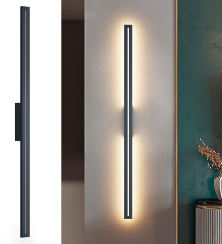 K-Bright 40W Lange Aussenlampe Modern Wandleuchte Warmweiß 3000K, Anthrazit | Wasserdicht IP54, Aluminium Außenwandleuchte für Für Gärten, Terrassen, Wohnzimmer, Korridor, Treppen, 120CM/47.24IN