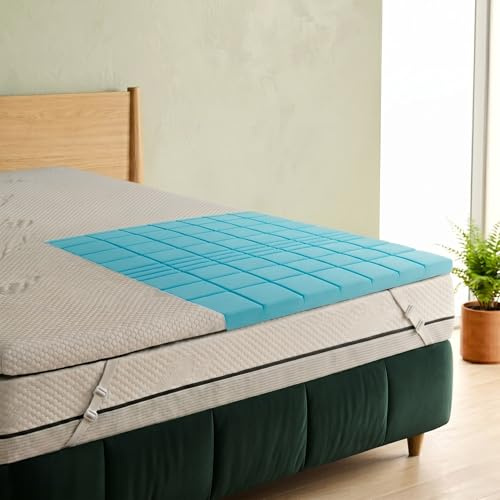 Kaysa Surmatelas 2 Places Mémoire de Forme 140x190 Haut 6cm | Haute Densité HD, Correcteur Orthopédique 7 Zones, Base Antidérapante et Élastiques, Fabriqué en Italie