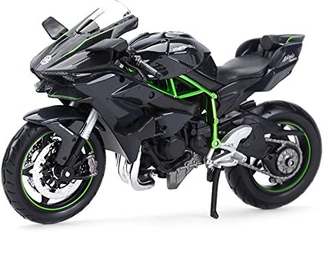 flrian Für Kawasaki Ninja H2 R 1:12 Schwarz Druckguss Fahrzeug Sammlung Hobby Motorrad Modell Spielzeug Geschenk Ornament Motorrad-Modelle
