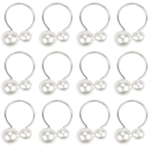 Elegante Serviettenringe mit Perlen verziert, zarte Perlen, Serviettenringe zur Verschönerung von Dinnerpartys und festlichen Veranstaltungen