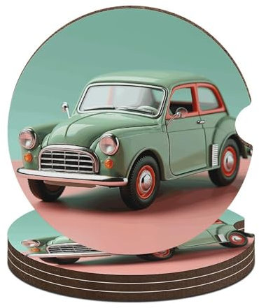 2 posavasos para coche, antideslizantes, absorbentes, con imágenes de coche, accesorios universales para portavasos de coche con base de corcho de 2.6 pulgadas