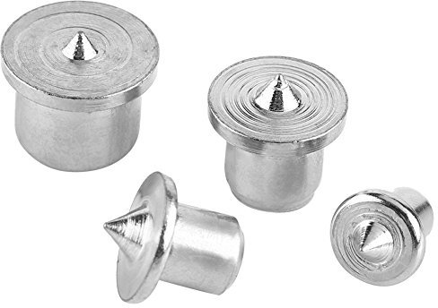 LUCKDANO Centri di Tasselli 6mm 8mm 10mm 13mm, Centri di Tasselli in Acciaio Cavi e Pieni, 8 Pezzi Indicatore di Punti per Strumenti di Allineamento Tenoni per Progetti di Lavorazione