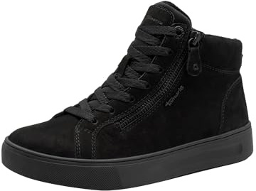 TAMARIS Comfort damsneakers, High Modestövlar, svart nubuck, 36 EU, Svart nubuck, 36 EU