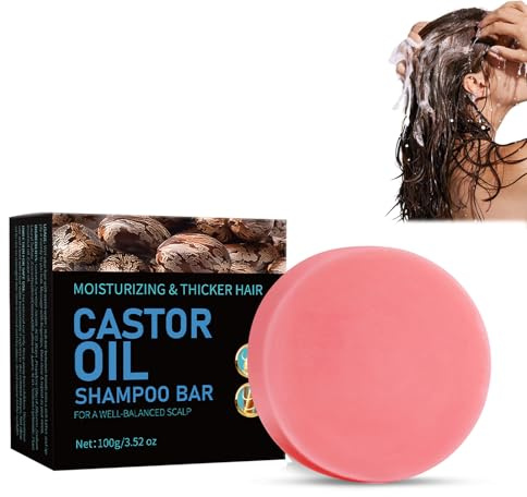 Rostblant 100g de jabón de champú, jabón de aceite de ricino contiene malla espumante, nutre las raíces del cabello, pelo suave y resistente, hace que el pelo brillante, apto para todo tipo de