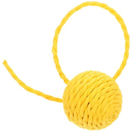 Happyyami Flauschige Katzenbälle mit Schwanz Kratzball aus Papierseil Katzenspielzeug Zubehör für Katzenkratzbaum Wohnungskatzen Spielspaß