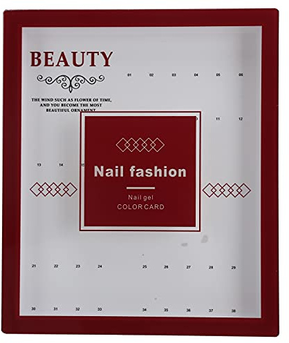 DUIMIMI Nagel-Präsentationsbuch, selbstklebend, Magnetverschluss, 38 Farben Nagellack-Farbdisplay, Gel-Nagellack-Farbkarte, Nagelkunst-Aufbewahrungs-Organizer