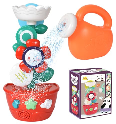 Disnace Baby Badespielzeug Wasserspielzeug Kinder Badewannen Spielzeug, Kinder Badespielzeug Bunt Badewannenspielzeug Set, Baby Saugnapf Spielzeug, Blume Und Gießkanne Badewanne Spielzeug (Alter 0-3)
