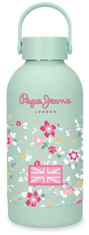 Pepe Jeans Abbey Bouteille en Acier Inoxydable Vert 6,5 x 18,5 x 6,5 cm par Joumma Bags Taille Unique Bouteille en Acier Inoxydable, Vert, Taille Unique, Bouteille en Acier Inoxydable