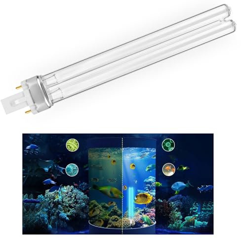 Ddlisu Ampoules de Filtre de Bassin 11W, Ampoules Ultraviolettes UVC pour Filtres et Clarificateurs, Ampoule/Tube UV de Remplacement 2 Broches G23 PLS, Pour étangs à poissons, Aquariums*2 pièces