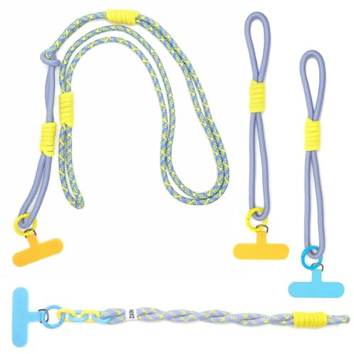 3 pcs Cuerda para Movil, Colgante Antirrobo para Movil, Cuerda Movil Colgar | con Lámina Antideslizante, Cordon Colorida Movil Cuello, Adecuado para Teléfonos Móviles, Auriculares