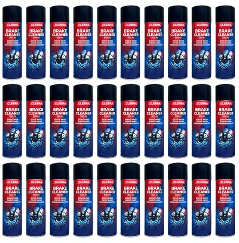CLEBRA 500 ml Bremsenreiniger Rückstandsfrei Acetonfrei - Reinigt und entfettet Bremsen, Kupplungen und Motorteile (30 x 500 ml)