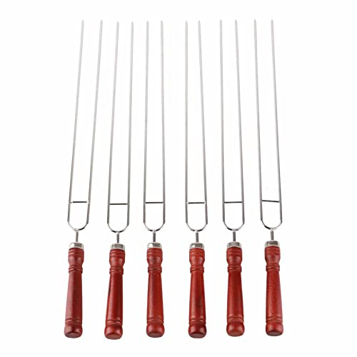 HURRISE Forchetta per Carne, 16,5 * 1 * 0,8 Pollici Forchetta Lunga in Acciaio Inossidabile + Sile Domestica e Ristorante