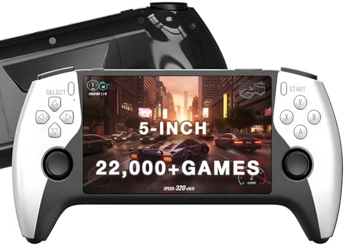 XYELLOWICON Retro Handheld Games Console, 22,000 Classics Game, 5 IPS Screen Handheld Games Console, Dual 3D Joysticks, 8-Hour Power