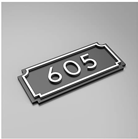 Acrylic House Number Plate, 3D Custom Address Sign for Outdoor Doors, Modern Design for Apartments, Villas, and Hotels - 17x8cm