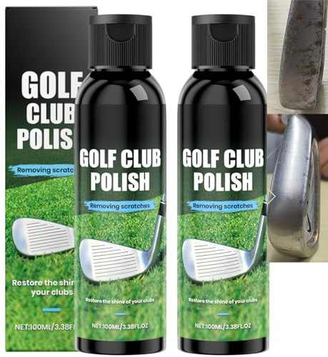 2pcs Golf Club Polish & Cleaner Kit,Multi-Function Golf Club Cleaner for Rust & Scratch Removal,Golf Grip Solvent Liquid & Wax,Club Doc/tor Golf Club Care Kit Accessories,Portable Golf Polishing Kit
