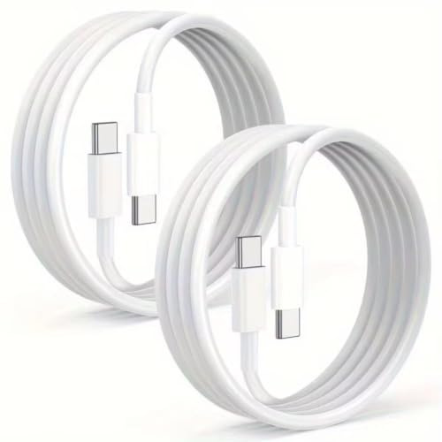 Cable USB C a USB C 1M 2Pack, 60W Cable para iPhone USB C, Cable Cargador Carga Rapida, Cable Tipo C cable para iPhone 17/17 Pro/17Pro Max/16/15/iPad, Samsung Galaxy S24/S23/S22