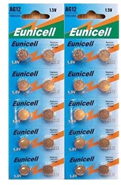20 X AG12 Alkaline button cell batteries - G12 LR43 LR43SW LR1142 LR1142SW SR1142W 301 386