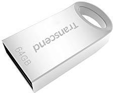 Transcend 64GB kleiner und kompakter USB-Stick 3.1 Gen 1 (für den Schlüsselanhänger) JetFlash silber TS64GJF710S