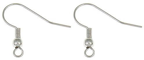 Perlin 150 OHRHAKEN Mit Kugel FISCHHAKEN OHRRING OHRFEDER SILBER 17mm SCHMUCKTEILE M6