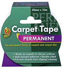 Duck Tape Doppelseitiges Teppich-Klebeband, Befestigung mit starkem Klebstoff, 50 mm x 10 m