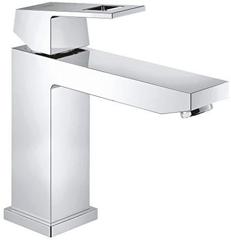 GROHE Eurocube, Waschtischarmatur, wassersparend (Wasserhahn für das Bad, 17cm hoch, einfache Installation am Waschbecken, langlebige Oberfläche, mit Temperaturbegrenzer), chrom, 23446000