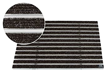 EMCO Eingangsmatte DIPLOMAT Rips braun 12mm Fußmatte Schmutzfangmatte Fußabtreter Antirutschmatte, Größe:590 x 390 mm