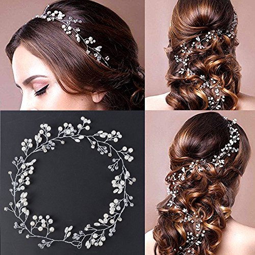 50 cm joyas para el cabello, perlas de corona flor de cristal, diadema para dama de honor, accesorio para boda, fiesta, cumpleaños, 1 unidad (juego de 1), hierro, 1 unidad (juego de 1 unidad), 1 Unité