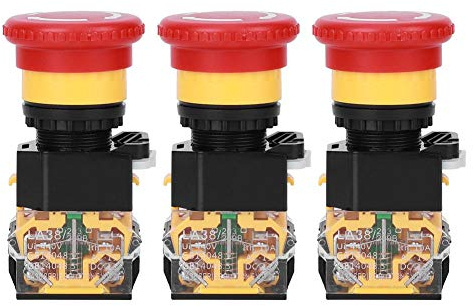 3PCS Not-Aus-Schalter 22-mm-Druckschalter Industrieteile Engineering Plastics