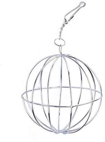 UXELY Metal Food-Ball, Guinea Pig Hay Feeder, 8/13cm Feed Ball for Rodents, Rabbit Grass Manger Holder Feeding Dispenser for Bunny, Stainless Steel Frame