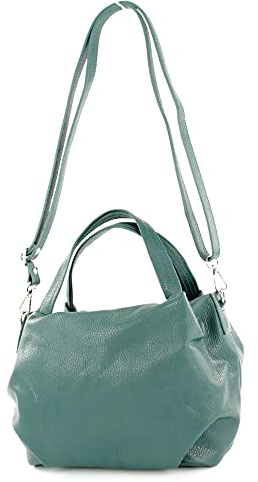 modamoda de T218 Sac à main en cuir pour femme fabriqué à la main en Italie, pétrole, s