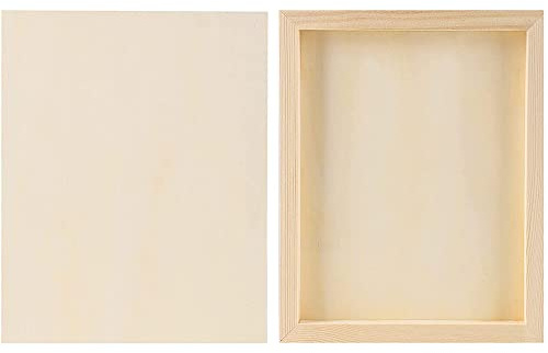 CENPEK 2er-Pack Holzplatten, unbehandelte Holz-Leinwand, Holztafeln zum Malen, Gieen, Kunst, Verwendung mit l, Acryl, 20 x 30 cm