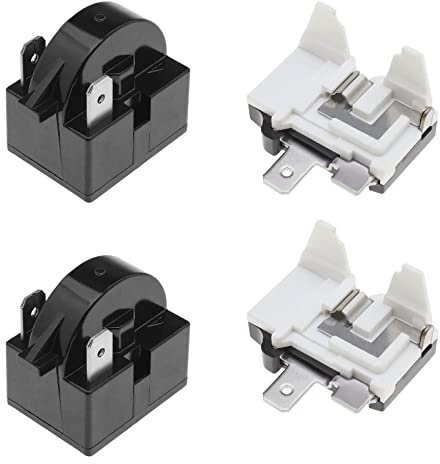 EMSea 2x 15 Ohm Refrigerator Start Relay 2 Pin PTC Freezer Compressor Resistor for Mini Fridges Compact Fridges Freezers Wine Fridges with 1/6HP 125W Thermal Overload Protector