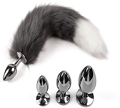 Fox Tail Anal Plug SM Juguetes Sexuales Butt Plug Faux Tail Fur, Bondage SM Cosplay Bdsm Butt Plug para Mujeres/Hombres/Parejas (S)