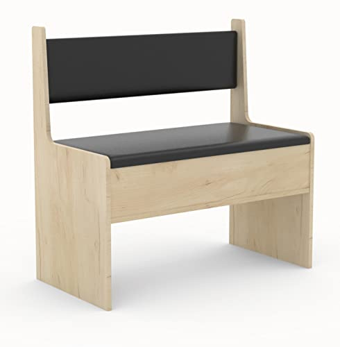 VCM Wooden corner bench seat bench with chest Esal width 80 cm Wooden corner bench seat bench with chest Esal width 80 cm Anthracite/honey oak