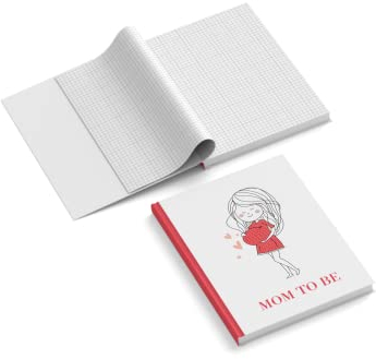 easyprint Notizbuch personalisiert mit Name/Wunschtext | Design Mom to be | 201 x 297 mm | DIN A4 | Hardcover | 128-seitig | Papier 100 g/m² | kariert | Tagebuch | Notizblock | Mutter werden