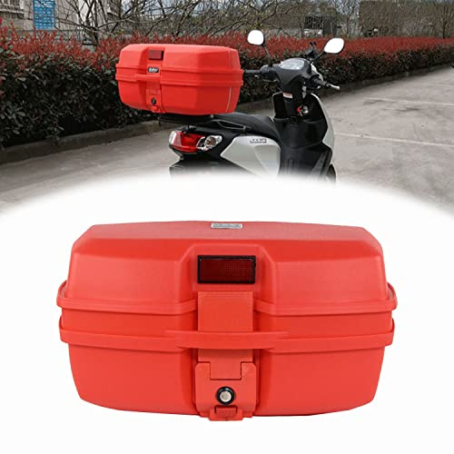 Wnanch 47L Top Case Motorradkoffer, Heck Koffer, Fahrradbox Motorrad Roller Rollerkoffer Topcase Koffer Passend Für 2 Helme Topcase (Color : Rot)