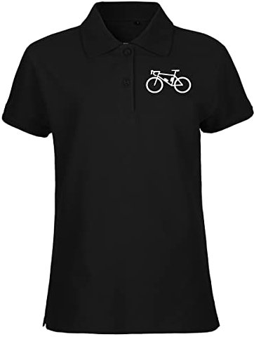 Huuraa Damen Polo Shirt Bike Fahrrad Geschenk Größe XS Black Bio Baumwolle Fairtrade Bike Mode