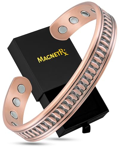 MagnetRX® Magnetiska koppararmband för män – effektivt 99,9 % rent koppararmband för män – justerbara magnetiska koppar armband (ursprunglig)