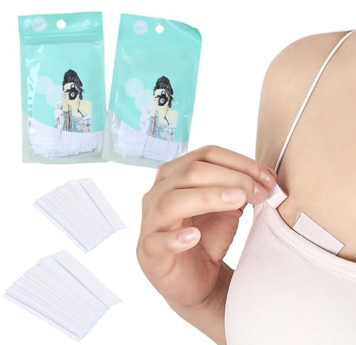 DHWEKU 72 Stück Fashion Tape für Kleidung und Kleider, doppelseitiges transparent Body Tape mit langen und Streifen,Ideal für Stoffarten und empfindliche Haut, überragende Haftung