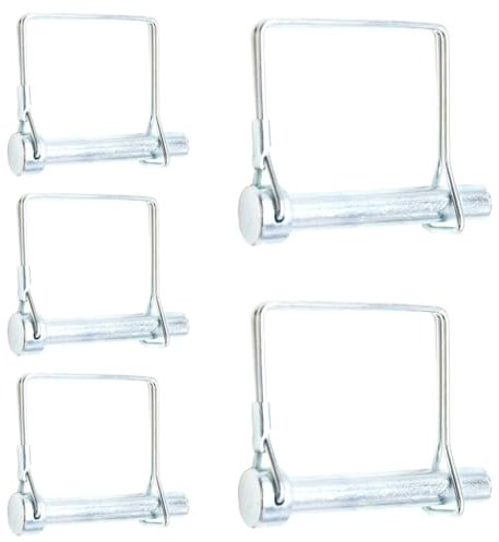 Hocansen Pack of 5 Folding Cotter Pins, 6 x 50 mm, One Cotter Pin, Rectangle, Carbon Steel Cotter Pins, Top Link Bolt, Shaft, Square Locking Pin, Locking Pin, Clutch Pins for Farm Trailer (10 x 60